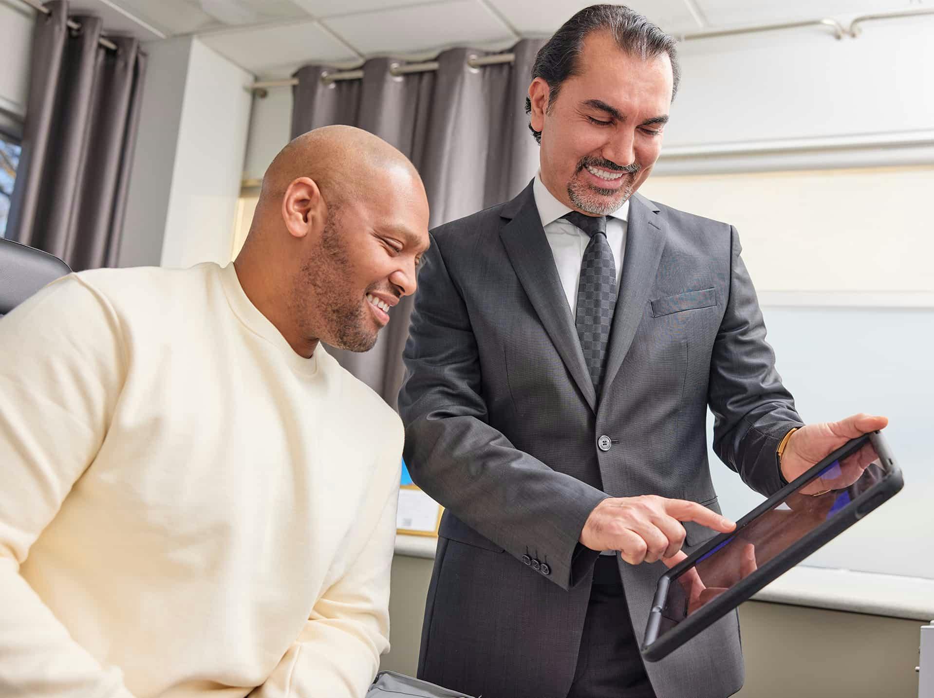 Male patient speaking with Dr. Aydin