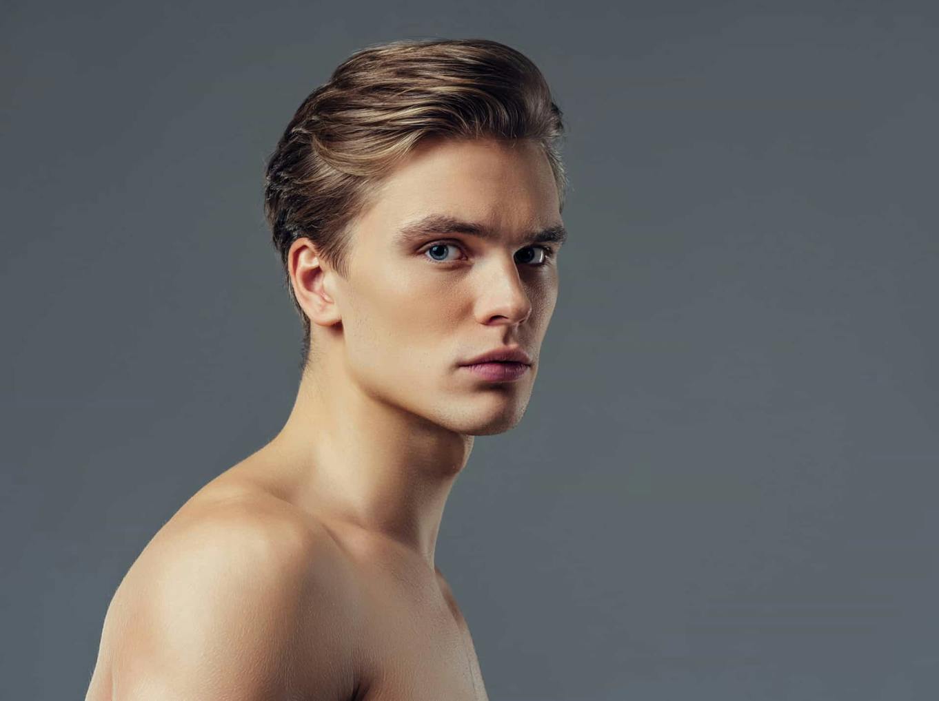 Shirtless man posing