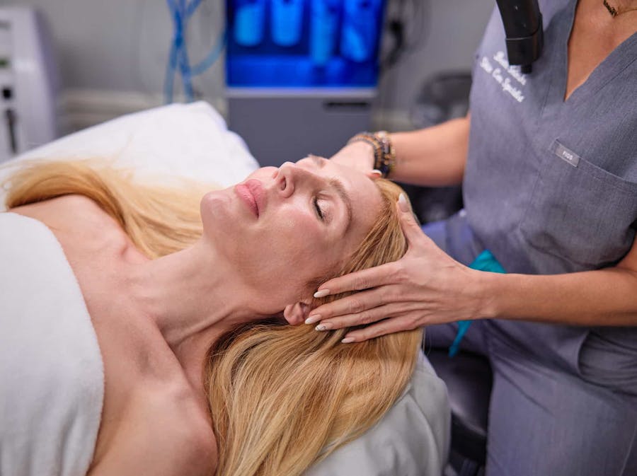 Woman getting a facial