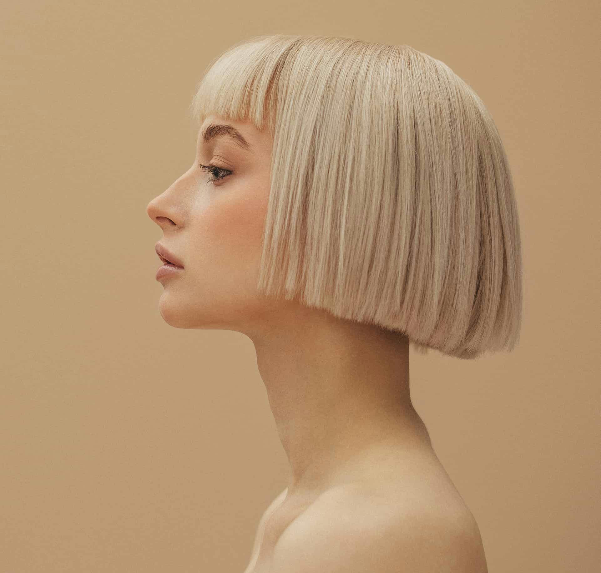 Womans facial profile