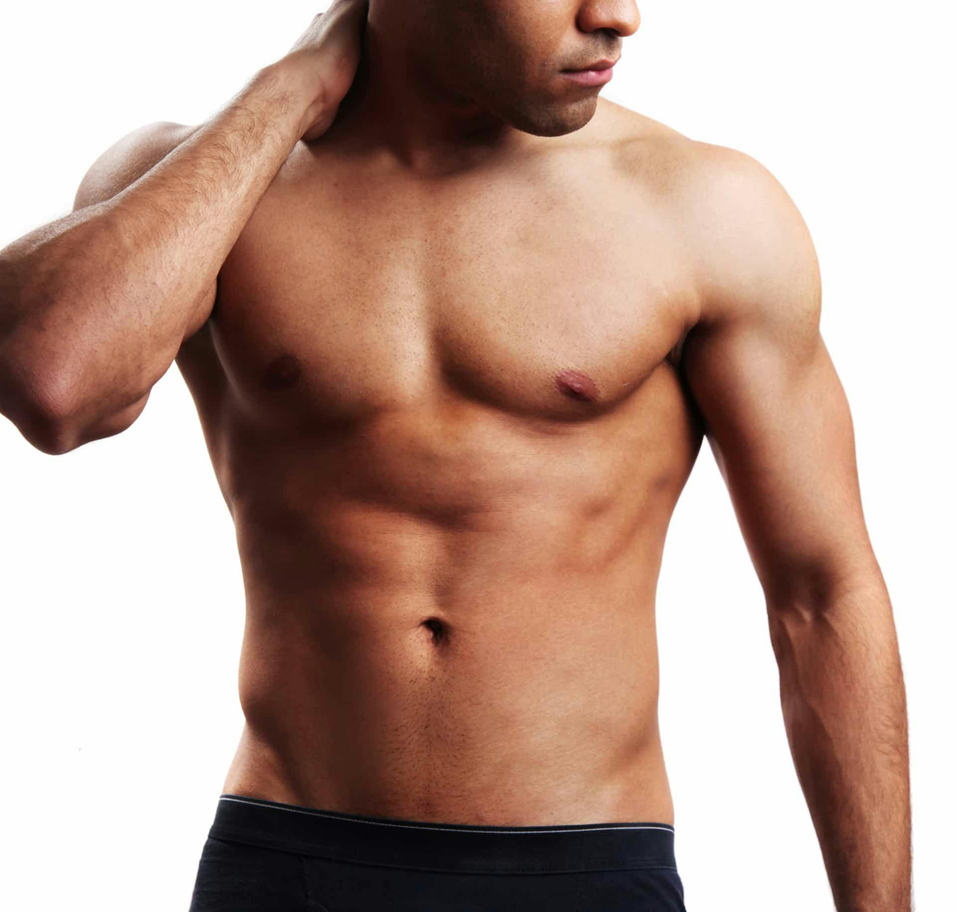 Shirtless man posing