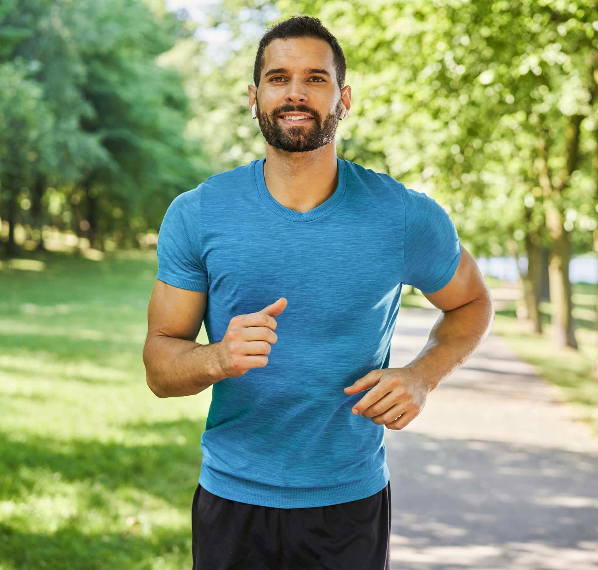 Man running outside