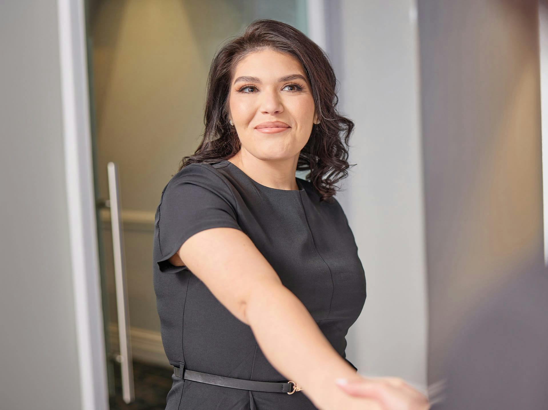 Woman shaking hands