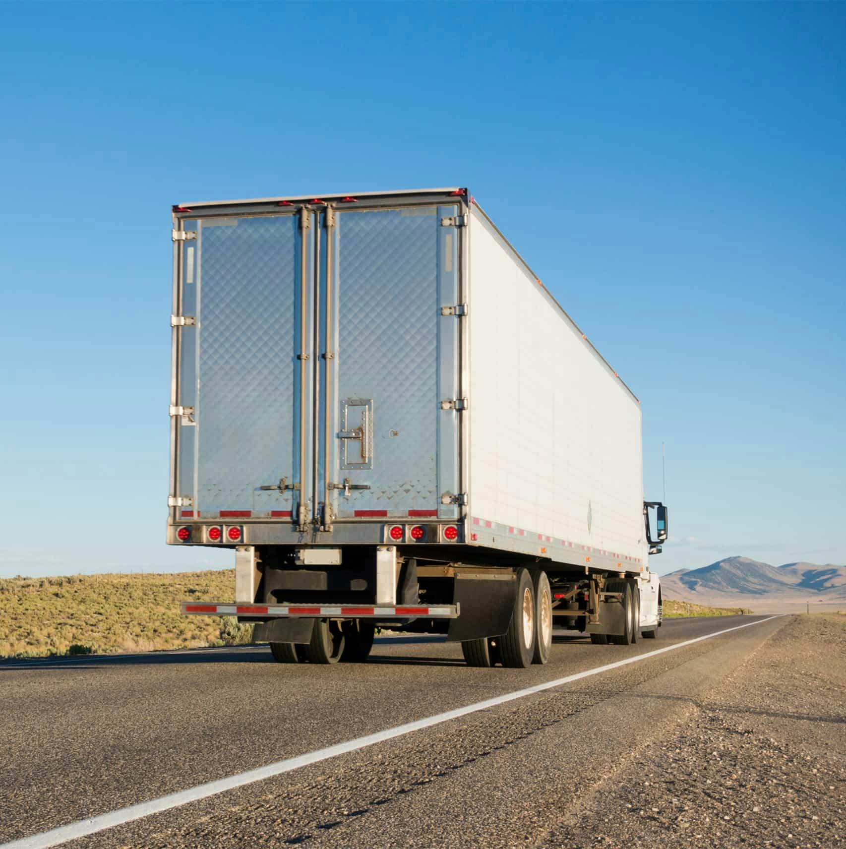18-wheeler stopped on the side of the road