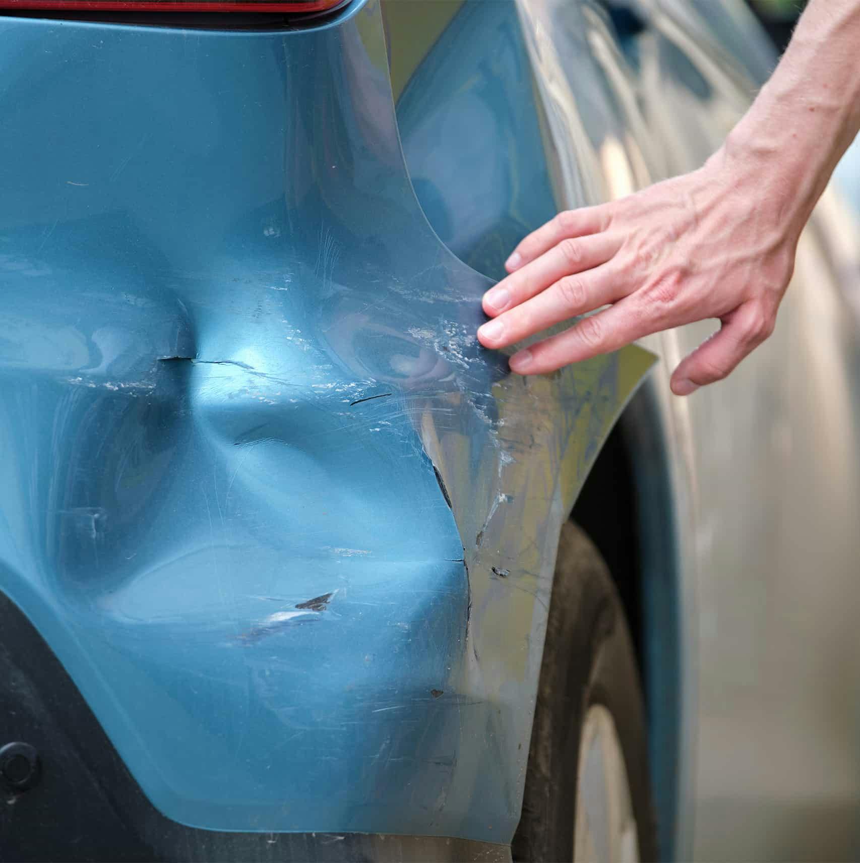 the rear of a car after an accident
