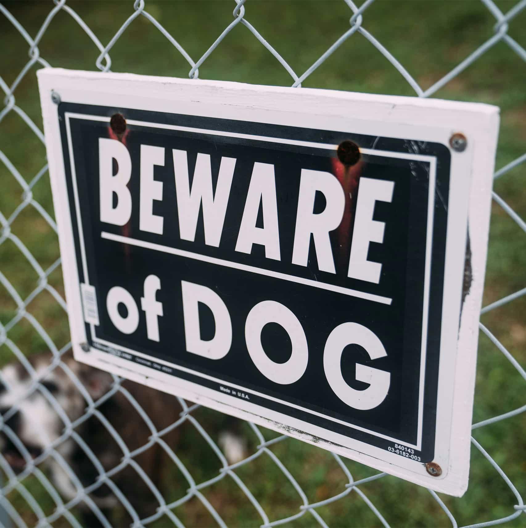 Beware of Dog sign