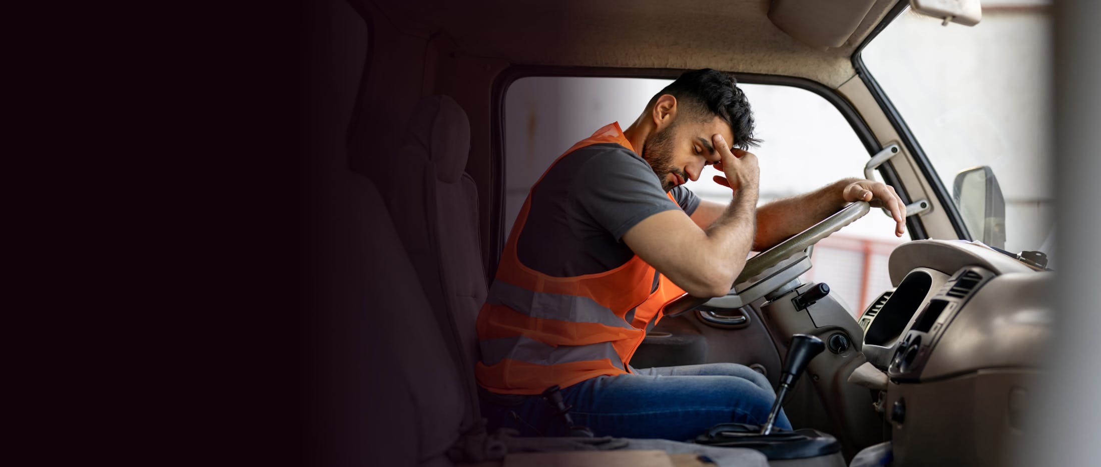 Truck driver falling asleep