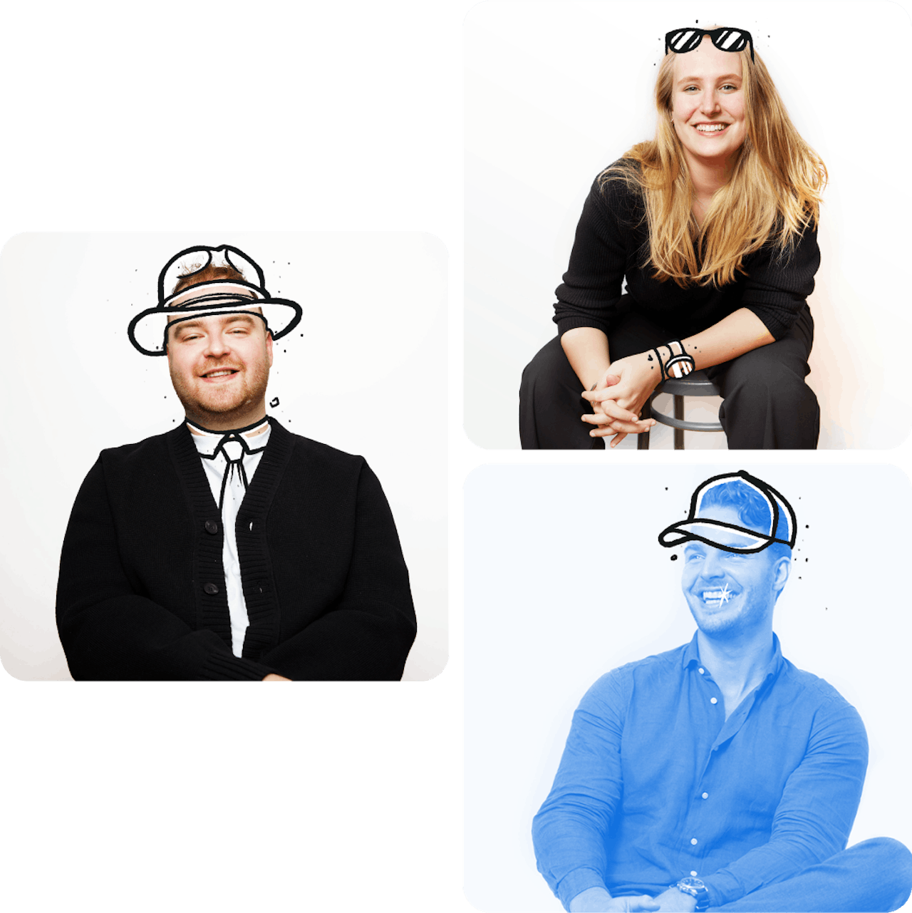 Three team members