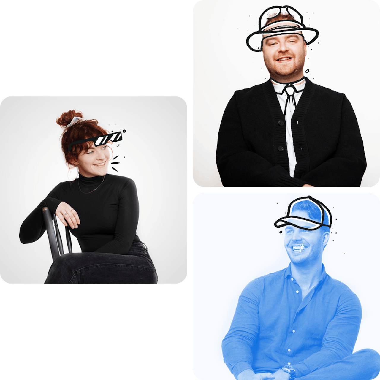 Three team members