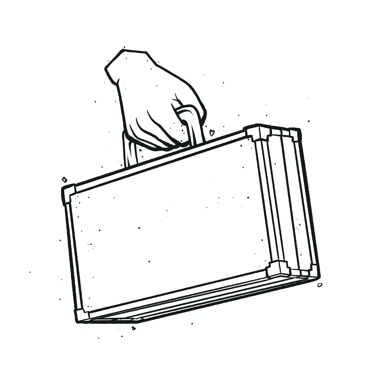 Hand holding a suitcase