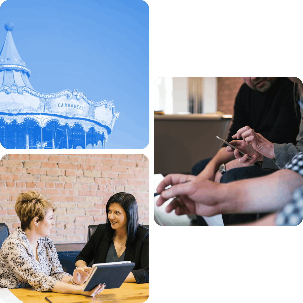 Collage of user testing