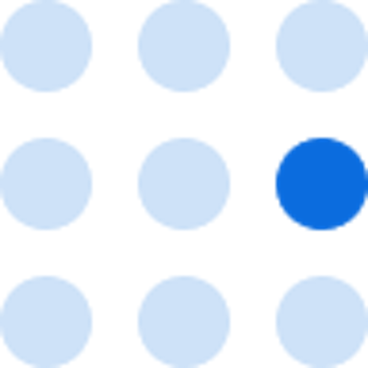 1 of 9 dots are selected