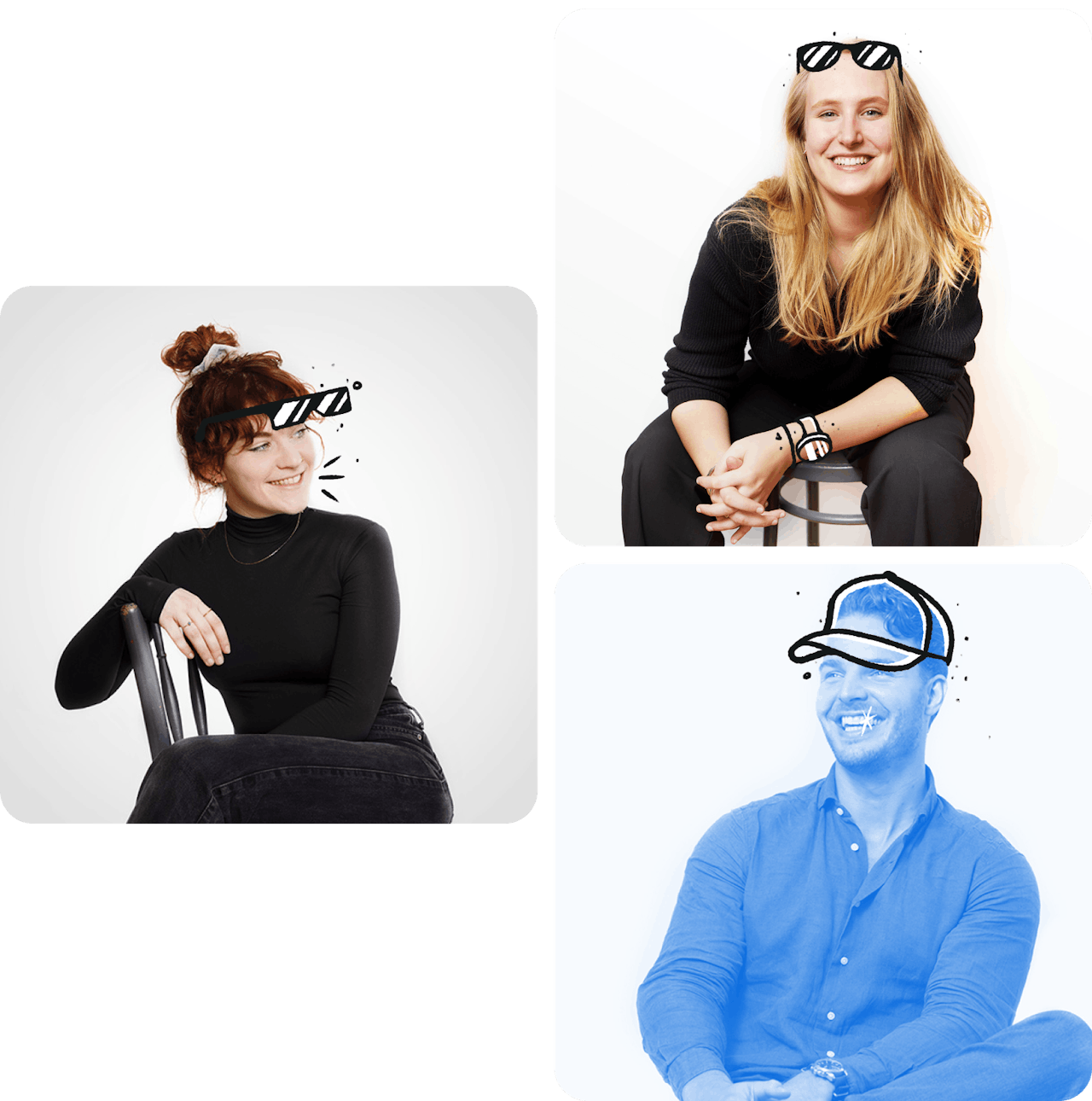 Three team members
