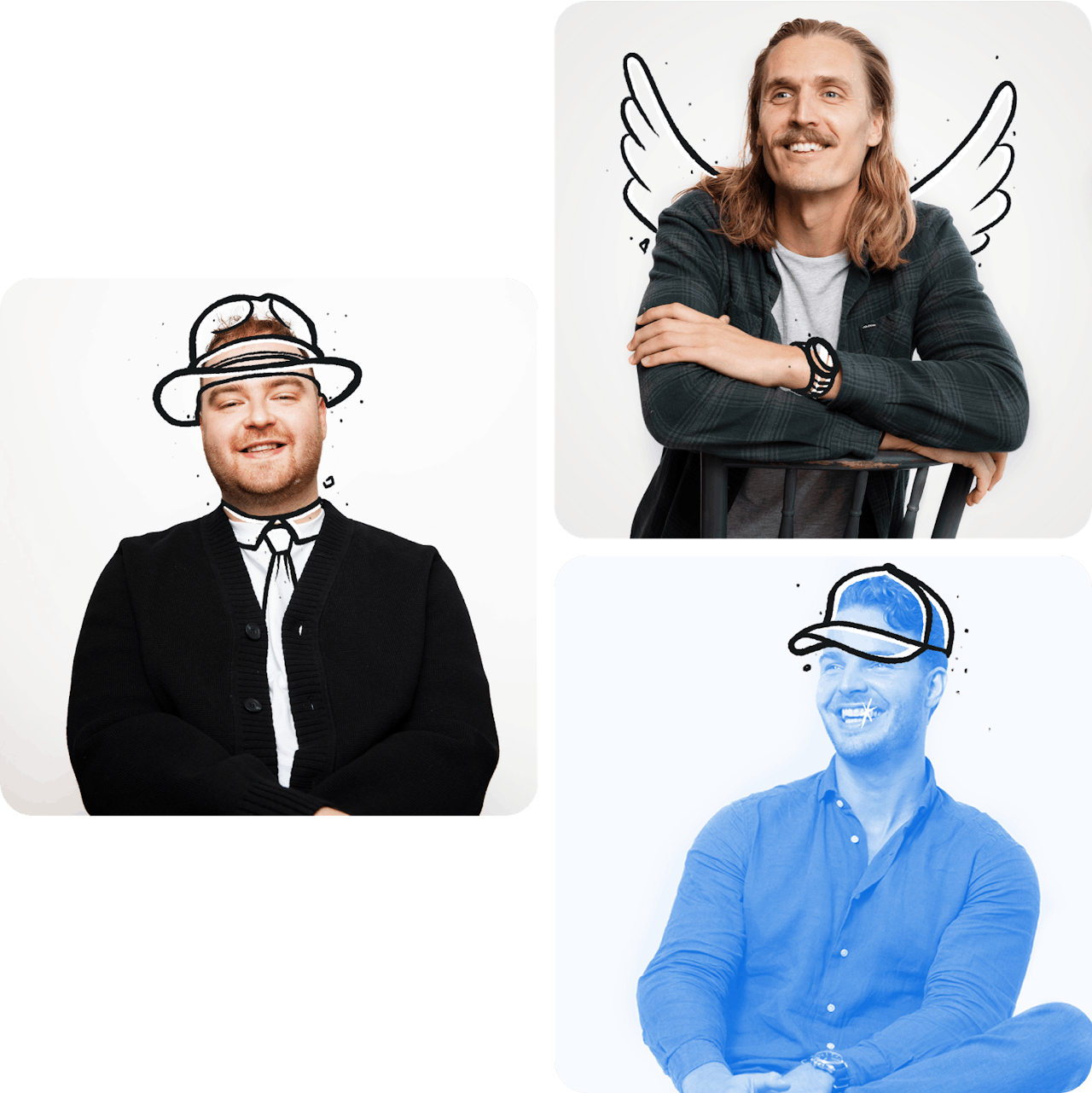 Three team members