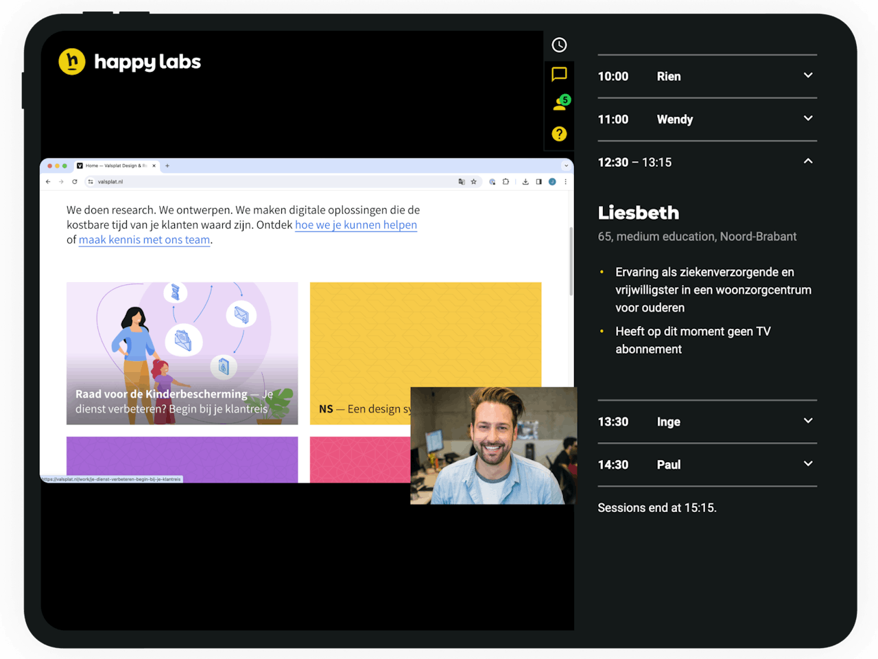 remote ux lab - gebruikersonderzoek - respondenten - happy labs