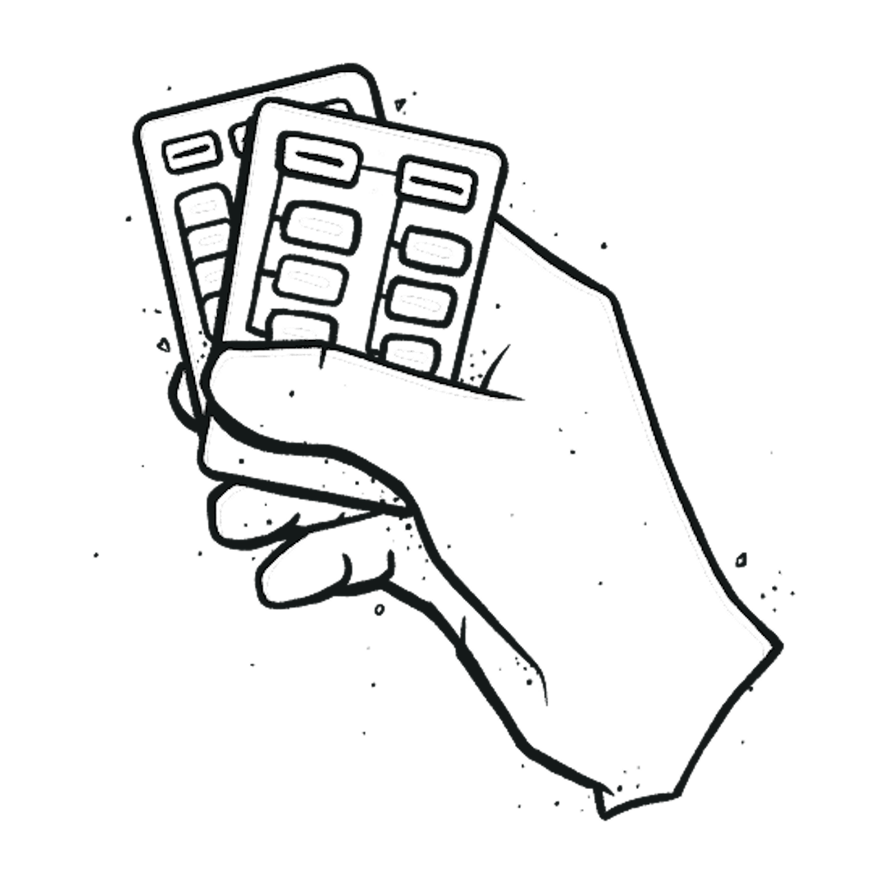 Illustration hand holding cards