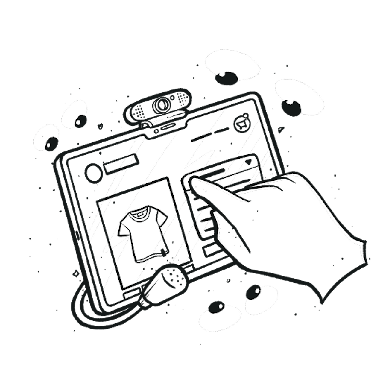 Illustration Hand with screen