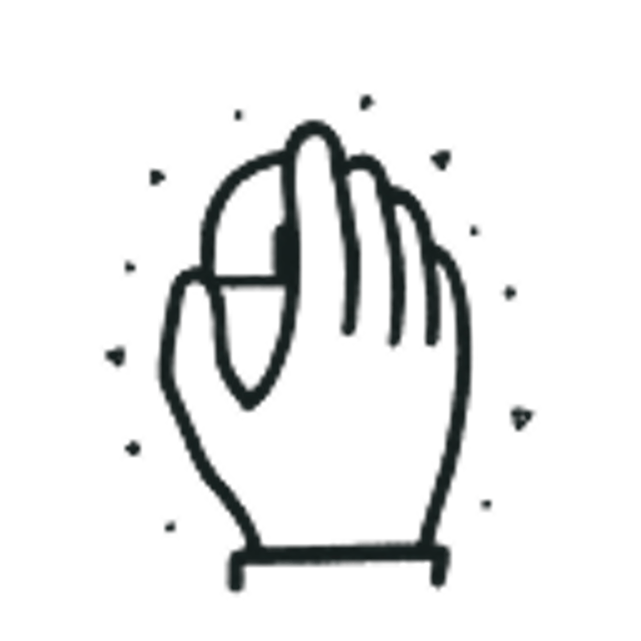 Hand on computer mouse