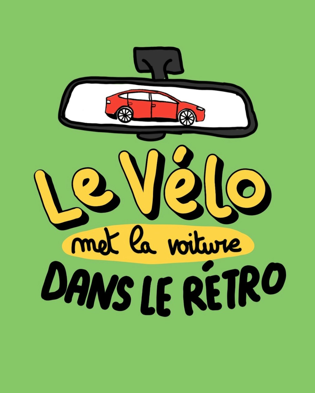 Le vélo met la voiture dans le rétro