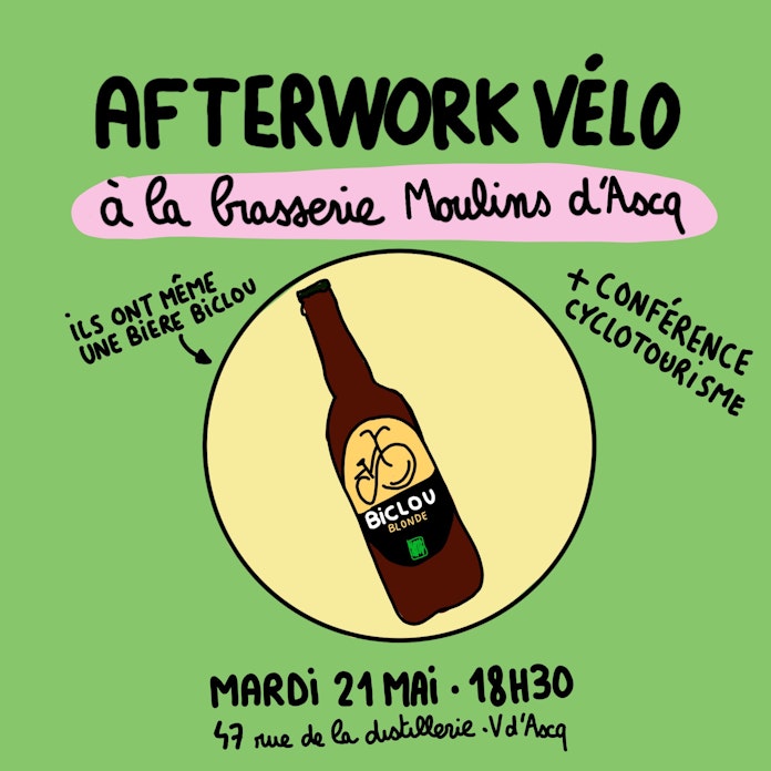 Afterwork vélo à la brasserie Moulins d'Ascq