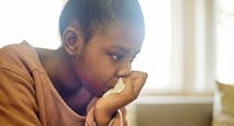 Black girl, teenager and depression with stress, sad adolescent with mental health and trauma counselling. Psychology therapy, anxiety and depressed female teen thinking of problem or unhappy crisis