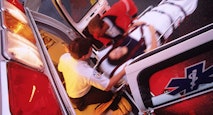 An EMT moves woman on gurney into an ambulance. Missouri
