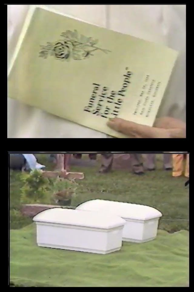 1984 Funeral for Little People and caskets of Aborted Babies dumped in trash gravesite 1984 Funeral for Little People and caskets of Aborted Babies dumped in trash gravesite