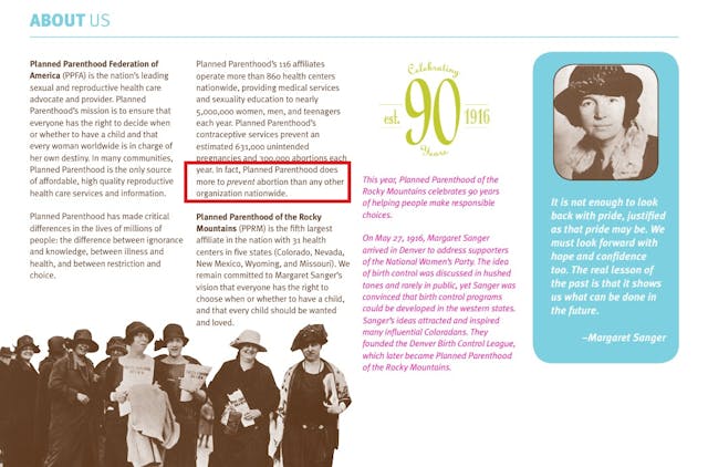 Planned Parenthood of the Rocky Mountain 2006AR claims the org prevents abortion Planned Parenthood of the Rocky Mountain 2006AR claims the org prevents abortion