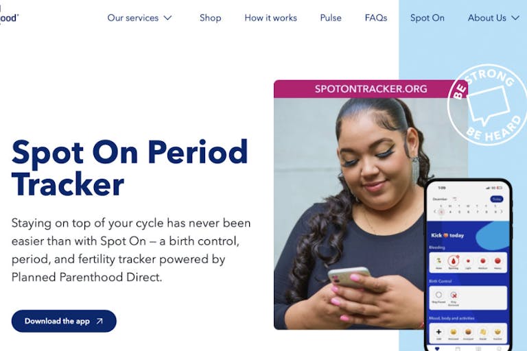 spot on period tracker pp direct screenshot