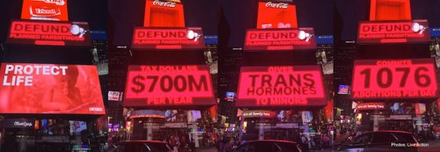 Billboard in Times Square tells NYC why it’s time to ‘Defund Planned Parenthood’ image