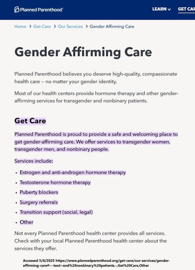Planned Parenthood will refer for trans surgeries Planned Parenthood will refer for trans surgeries