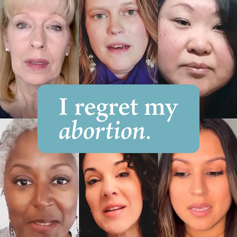 Collage of six women talking
