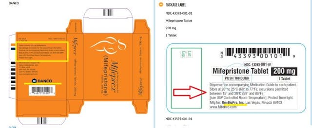 Abortion pill storage temps clearly labeled by manufacturers Danco and GenBioPro