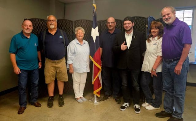 Councilman Trey Beahm, Councilman Rex Rozell, Mayor Linda Baggett, Mayor Pro-Tem Dr. David Fonteno, Right to Life Across Texas Director Mark Lee Dickson, East Texans for Liberty Director Stacy McMahan, and Upshur County Republican Party Chairman Carl Byers pose for a group picture after the historic vote (Not pictured: Councilman Chase Sheeley). (Photo courtesy of Mark Lee Dickson) Texas city of Big Sandy becomes 75th Sanctuary City for the Unborn in US image