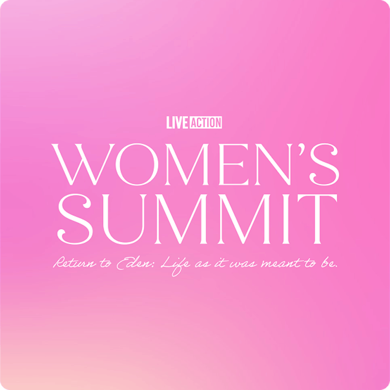 Women's Summit logo on a pink background