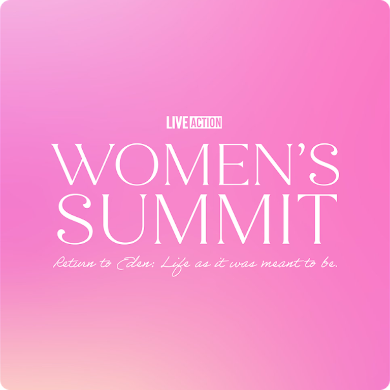 Women's Summit logo on a pink background