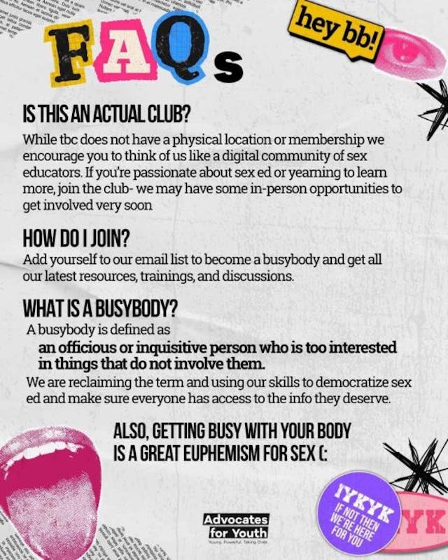 AFY Busybodies Club (2) Taxpayer-funded sex ed group starts ‘club’ telling teens to reject pro-life ideology image