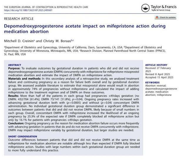 Mitchell Creinin attacks abortion pill reversal (APR) second study
