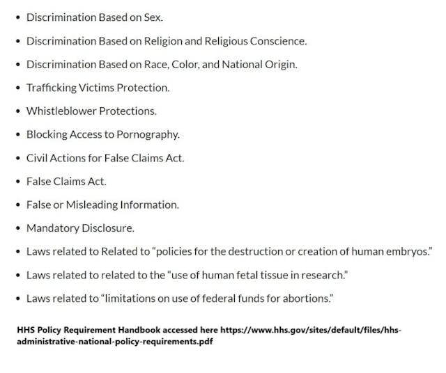 HHS Policy Requirement Handbook