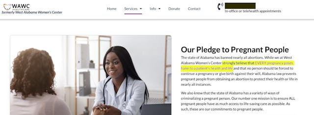 Screenshot: WAWC After years of maligning pregnancy centers, abortion advocates try to imitate them image
