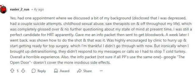 ‘Ruined’: Reddit users regret how easily they got hormones from Planned Parenthood image