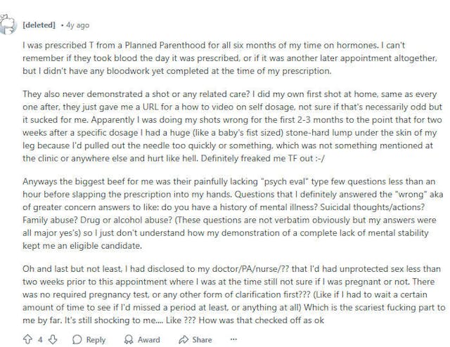 Source: ‘Ruined’: Reddit users regret how easily they got hormones from Planned Parenthood image