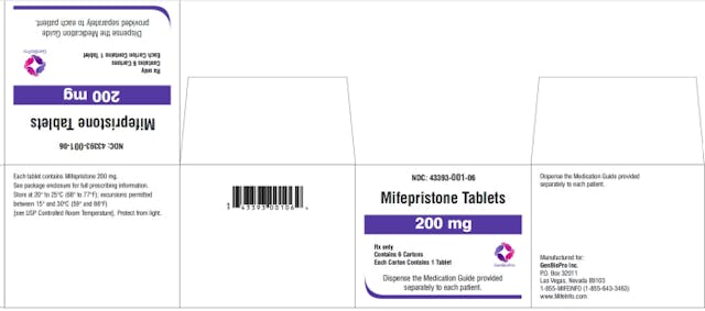 GenBioPro abortion pill generic FDA packaging as of 2023