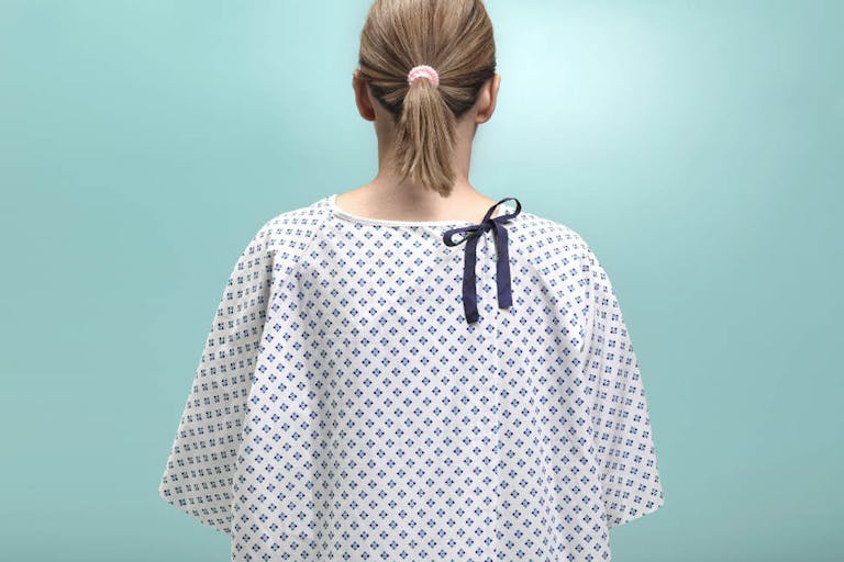 Women dressed for hospital procedure