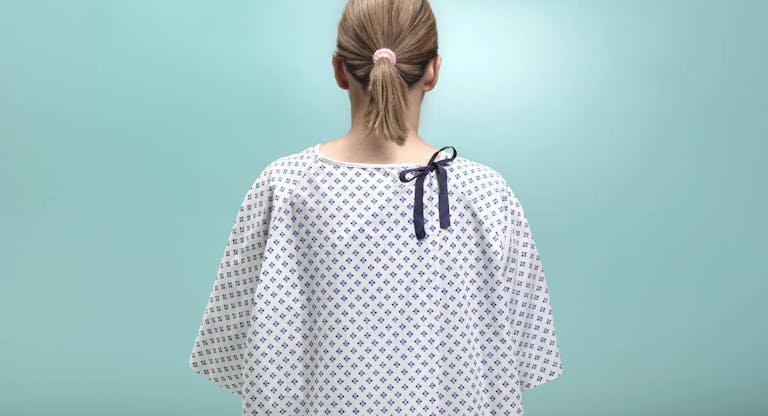 Women dressed for hospital procedure