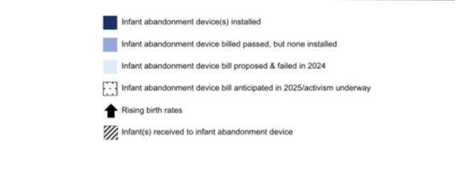 Source: Stop Baby Boxes Now, legislation tracking map The anti-life ‘elitists’ fighting to destroy safe haven laws and baby boxes  image