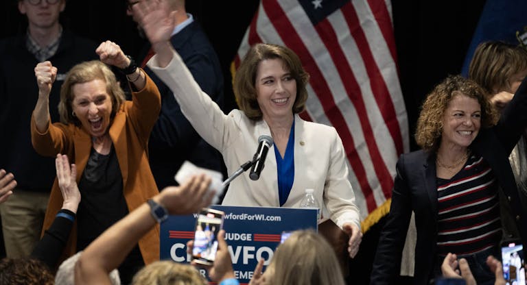 Wisconsin Supreme Court Justice Candidate Judge Susan Crawford Holds Her Election Night Event