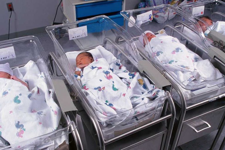 Newborns in hospital nursery