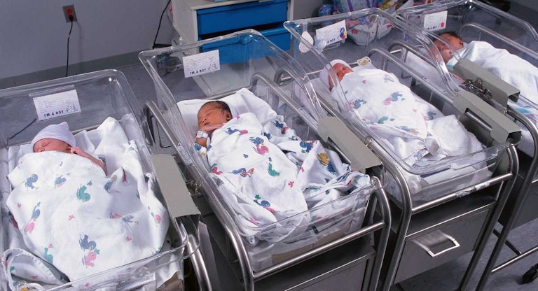Newborns in hospital nursery