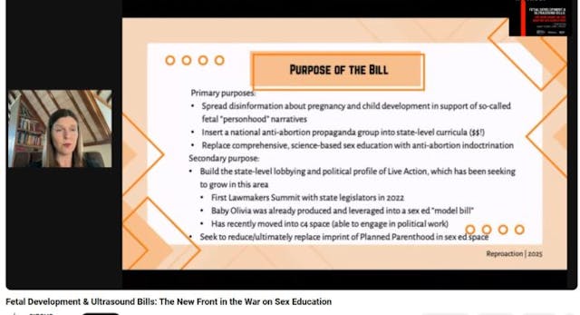 Screenshot, SIECUS webinar Pro-abortion webinar: Prenatal development education is ‘Christian nationalist indoctrination’ image
